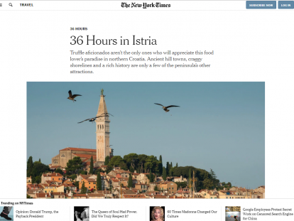 New York Times New York Times vodič kroz Istru