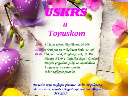 TZ Sisačko-moslavačka Bogat raspored čeka vas u Topuskom uoči i nakon Uskrsa!